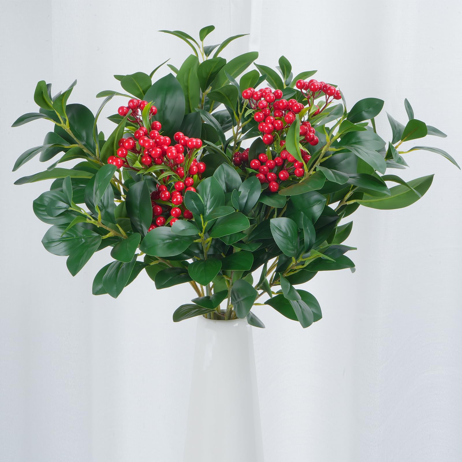 AILANDA 32.3'' 6PCS Artificial Greenery Stems Faux Stems and Branches for Vase Faux Eucalyptus Leaves Silk Floral for Floor Vase Home Office Wedding Floral Table Centerpiece Indoor Farmhouse Decor