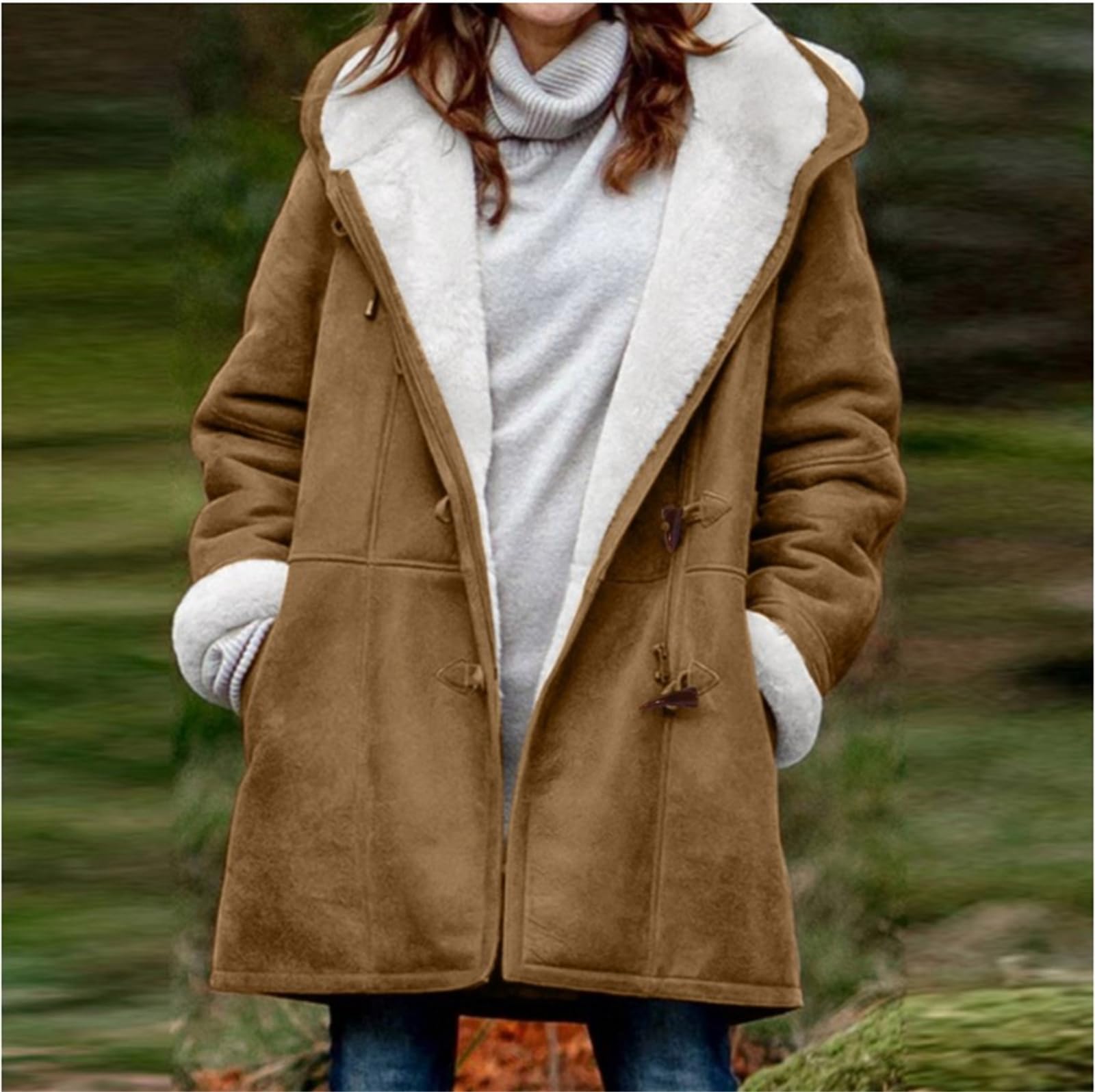 Kobiety plus size kołnierz z klapami ciepła pluszowa kurtka z podszewką, płaszcze zimowe dla kobiet kurtka dżinsowa z podszewką polarową