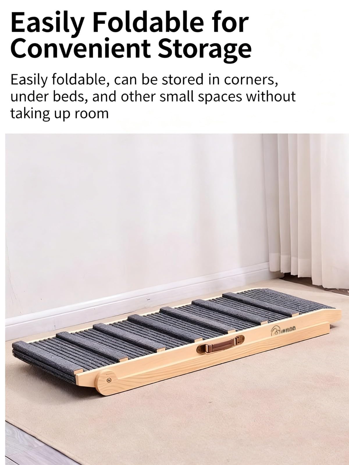 REHOOF Rampa para Perros Grandes De Madera, Plegable Escalera para Perros para Perros Apta, Rampa Perros para Subir Al Sofá, Subir A La Cama, Subir Al Coche,Fácil De Transportar Y Almacenar