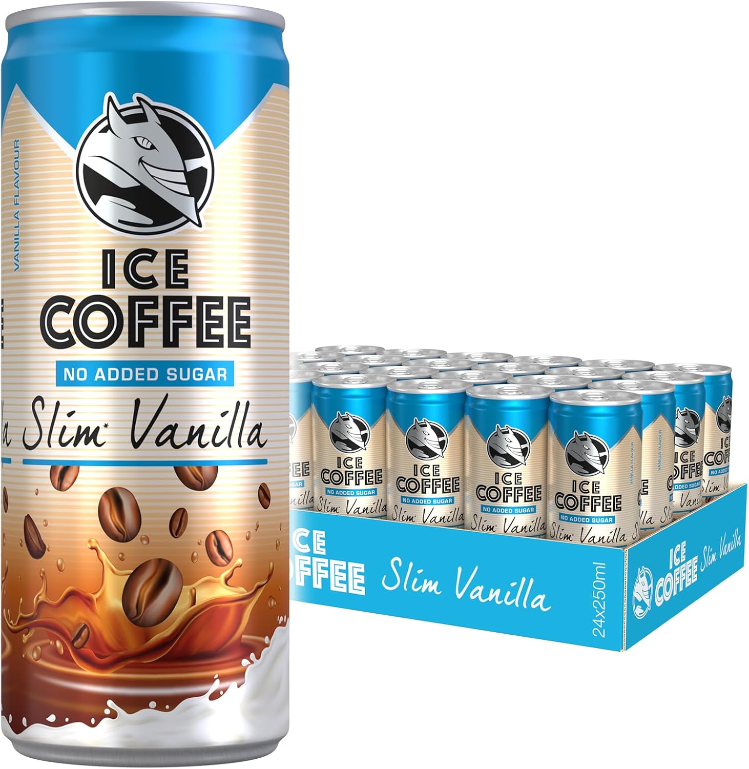 HELL Ice Coffee Slim Vanilla Latte No Added Sugar 24 x 250ml Cans