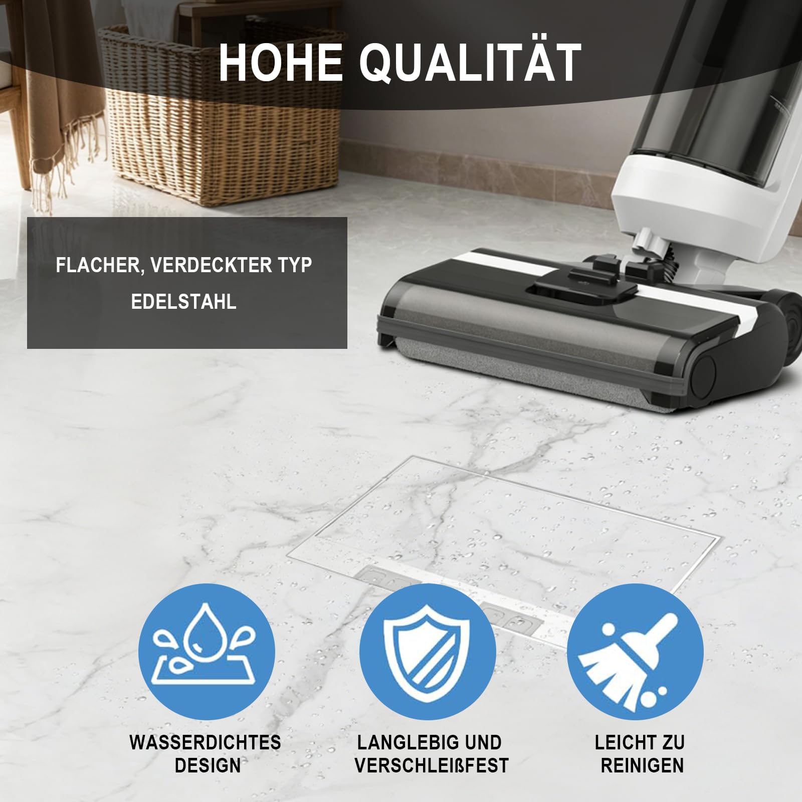 Versenkbare Bodensteckdose (20 x 13 x 6.5 cm)Einbausteckdose Bodensteckdose | Edelstahl Wasserdichte mit 3 Steckdosen 2 Netzwerkkabelanschlüsse für Küche Wohnzimmer Büro und geschützten Außenbereich