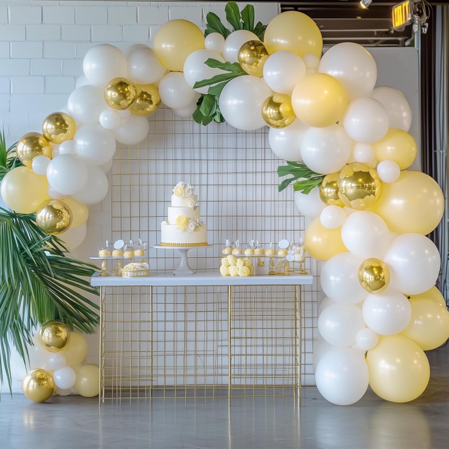 RUBFAC Pastel Yellow Balloons, Light Yellow Balloons Different Sizes 105pcs 5/10/12/18 Inch for Garland Arch, Latex Balloons for Easter Birthday Party Gender Reveal Baby Shower Sunflower Decorations