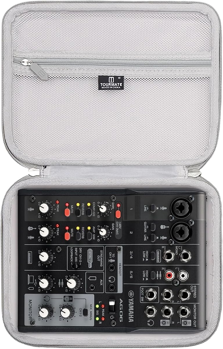 Tourmate Hard Storage Case for Yamaha AG06MK2 Mixer,Travel Case for AG06MK,Protective Hard Shell Portable Travel(Box for Sale) (AG06MK2, Black)