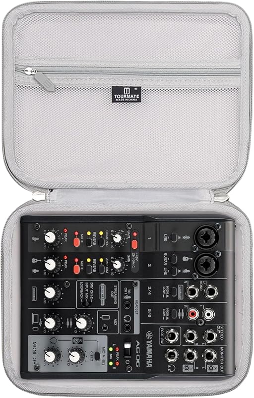 Tourmate Hard Storage Case for Yamaha AG06MK2 Mixer,Travel Case for AG06MK,Protective Hard Shell Portable Travel(Box for Sale) (AG06MK2, Black)