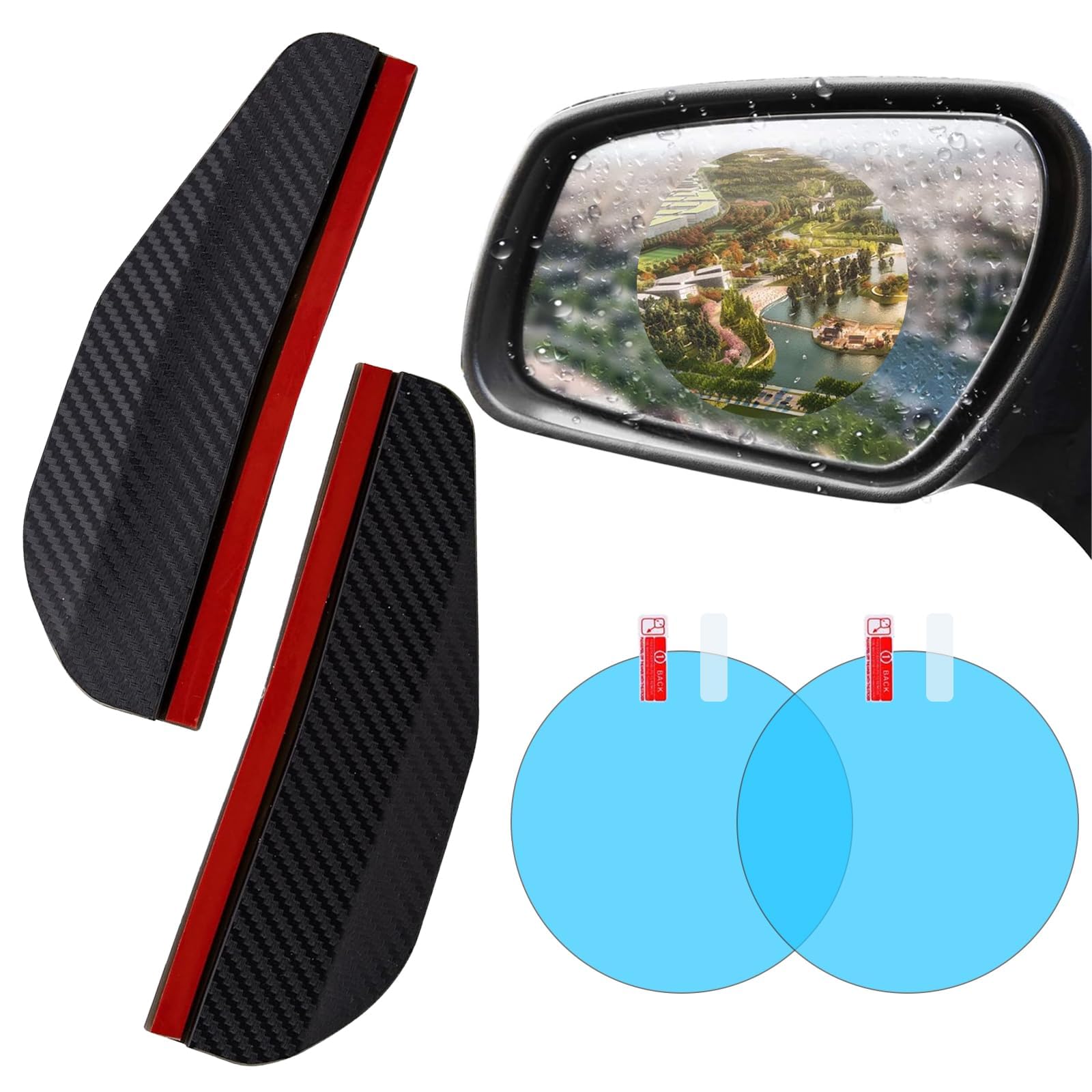 VAPORVERSE Rearview Mirror Rain Guards Anti-Fog Film for Hyundai Kona Hybrid SX2 2024 2025, Side Mirror Rain Shield Visors Protective Cover Exterior Accessories Set