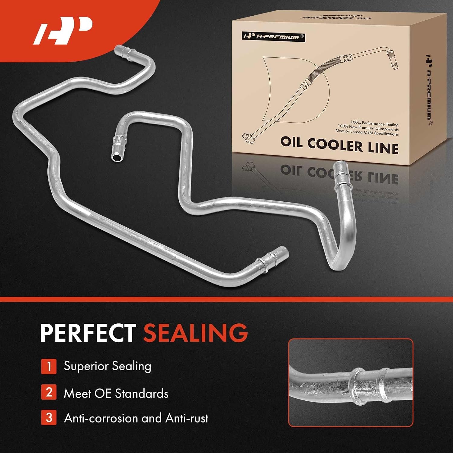 A-Premium Automatic Transmission Oil Cooler Line Hose Assembly | Compatible with Ford Escape 2009-2012 & Mercury Mariner 2009-2011