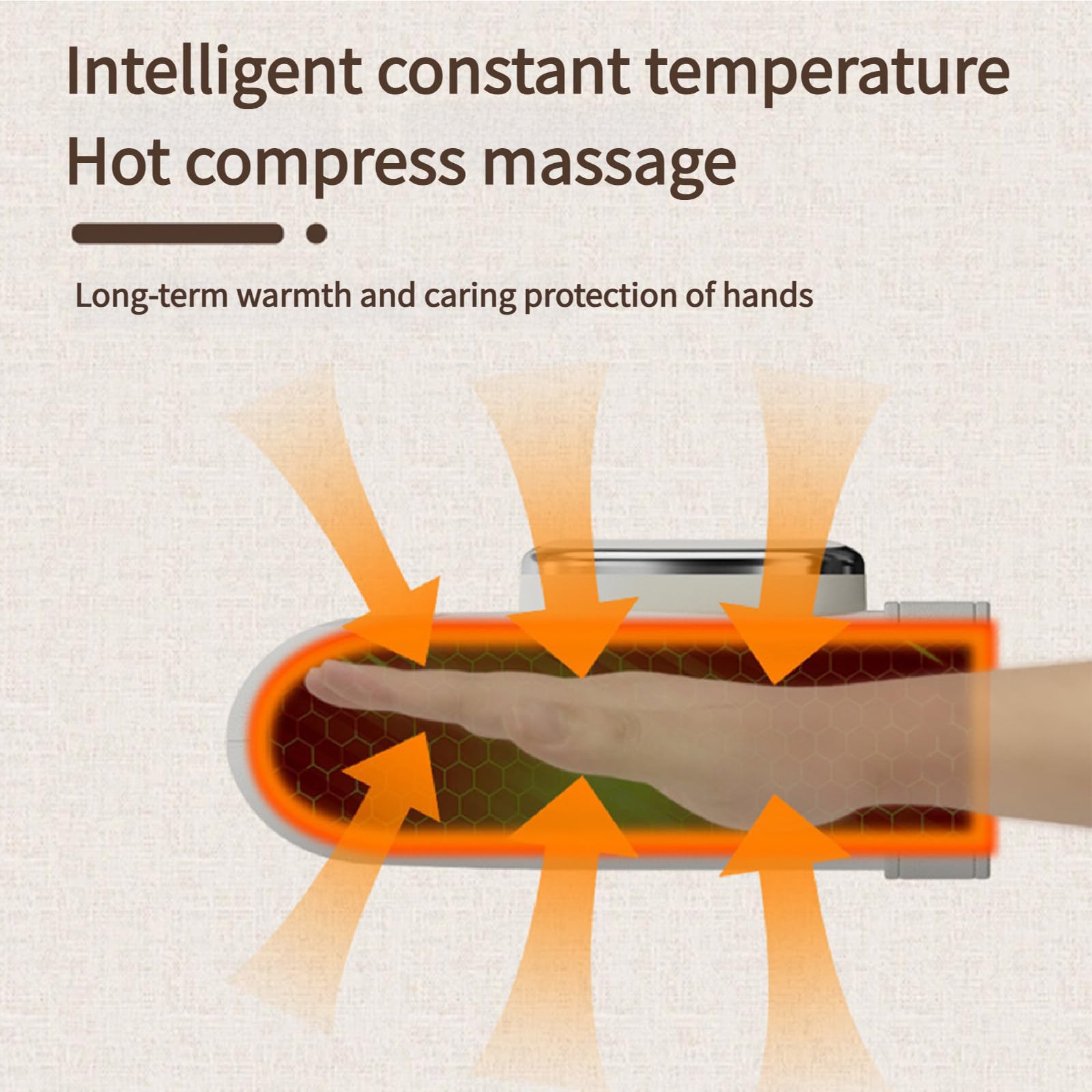 Massaggiatore Elettrico Cordless per Dita e Polso, Massaggio puntiforme Multi-modalità, Livelli di Calore, 5 Livelli di intensità, Impugnatura Regolabile per papà, Mamma