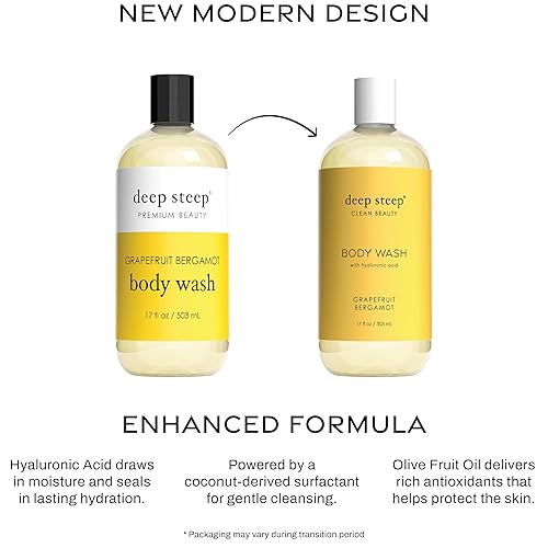 Miniatura 3 de Deep Steep Gel de baño de aceite de argán, pomelo bergamota, 17 onzas