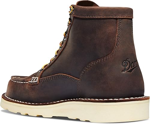 Miniatura 2 de Danner Botas de trabajo Bull Run de 6 pulgadas con punta de acero para mujer, parte superior de cuero de grano completo engrasado con suela de cuña