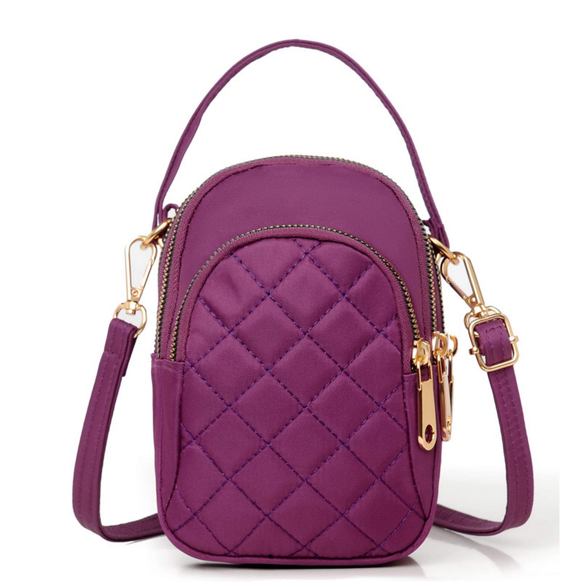 TAILIAN Party-Wear Golden Chain Multiple Pockets Quilted Pattern Premium Durable Quality Fashion Statement Earphone Hole Phone holder Crossbody Sling Bag For Women And Girls (Purple) (B0917NHYPW) Amazon Price History, Amazon Price Tracker