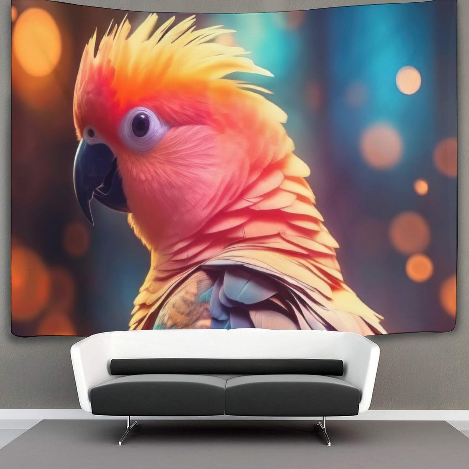 kaiyun Vibrant Parrot Tapestry Animal Wall Hanging for Bedroom Home Decor HD Printing Living Room, Dorm 100cmx150cm