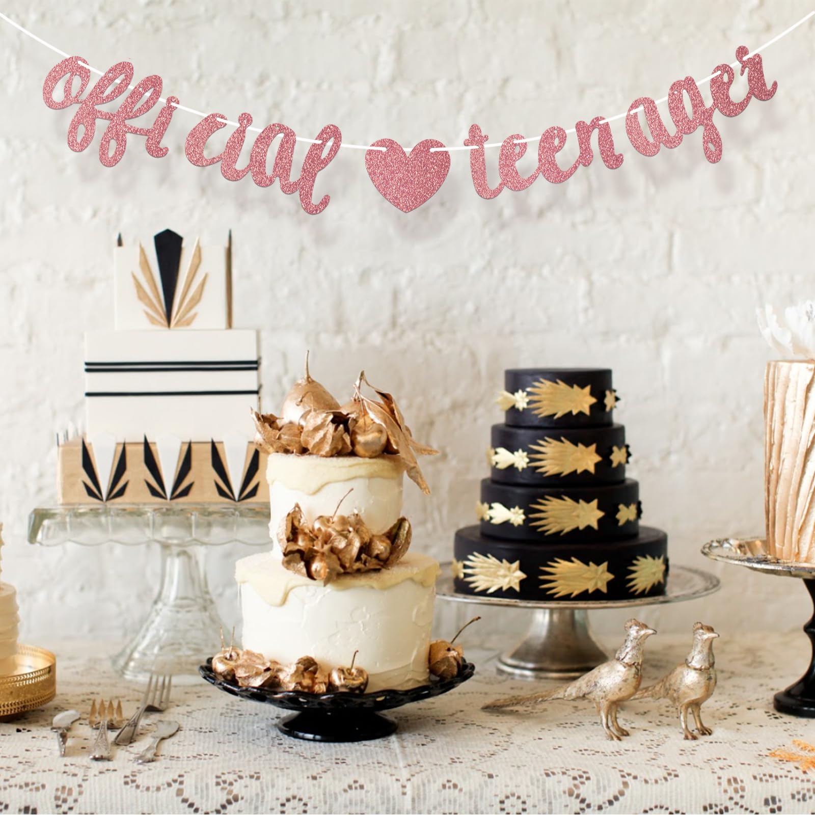 Kit Decorazione 13° Compleanno - Ghirlanda Cuori Oro Rosa Per Feste Adolescenti - Foto 9