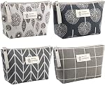 Canvas Cosmetic Bag, 3PCS Multi-Function Cosmetic Bag for Purse, Large capacity Cute Toiletry Bags Packet for Women Girls