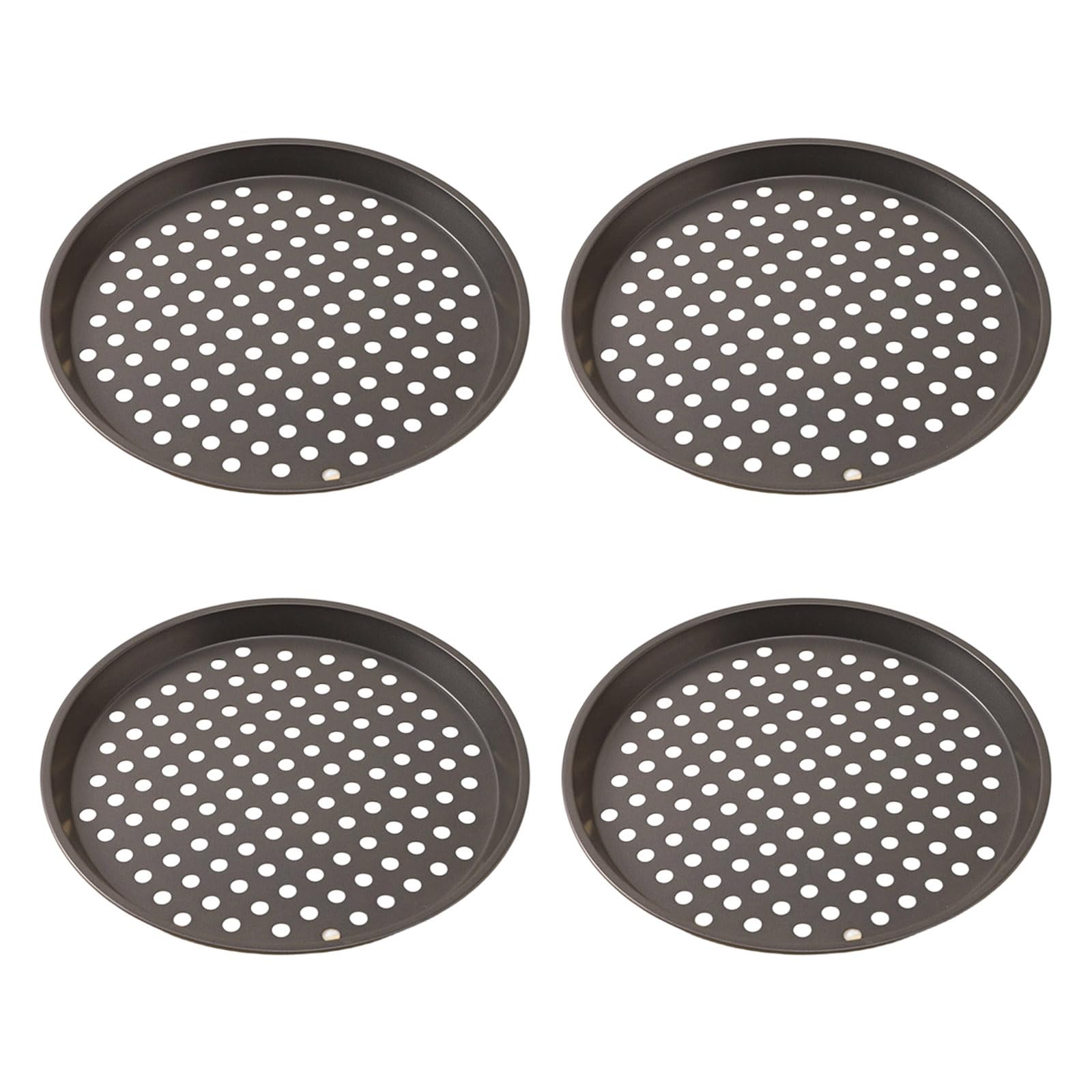 ZEPFJHE Of 4 Multipurpose Kitchen Tool Carbon Steel Perforated Nonstick Pizza Pans for Even Baking and Easy Releasing Nonstick Pan Pan with Holes