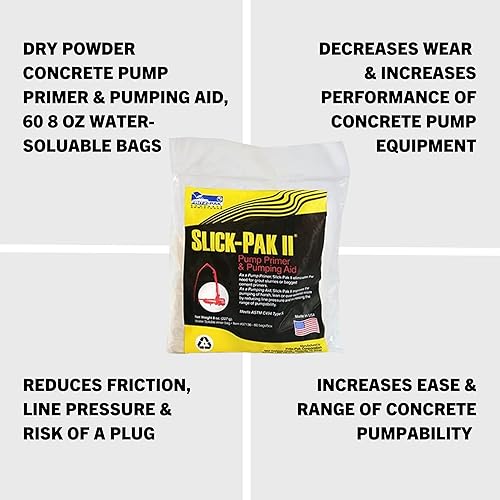 Miniatura 4 de Fritz Pak Slick Pak II - Imprimación para bomba de hormigón y ayuda para bombeo, bolsas de 60 a 8 onzas, fabricadas en EE. UU. Con Forms