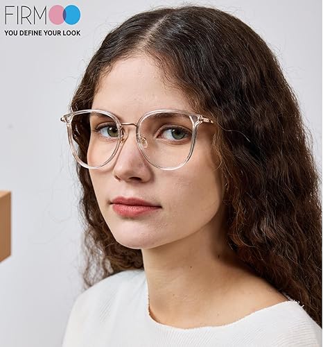 Miniatura 2 de Firmoo Lentes de lectura con bloqueo de luz azul de 1.25 pulgadas para mujereshombres, lentes de lectura antirreflejos, anteojos redondos de