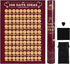 100 Dates Scratch Off Poster, Valentines Day Gift for Him, Date Night Ideas Bucket List for Couples Adventure Challenge, Christmas Gift