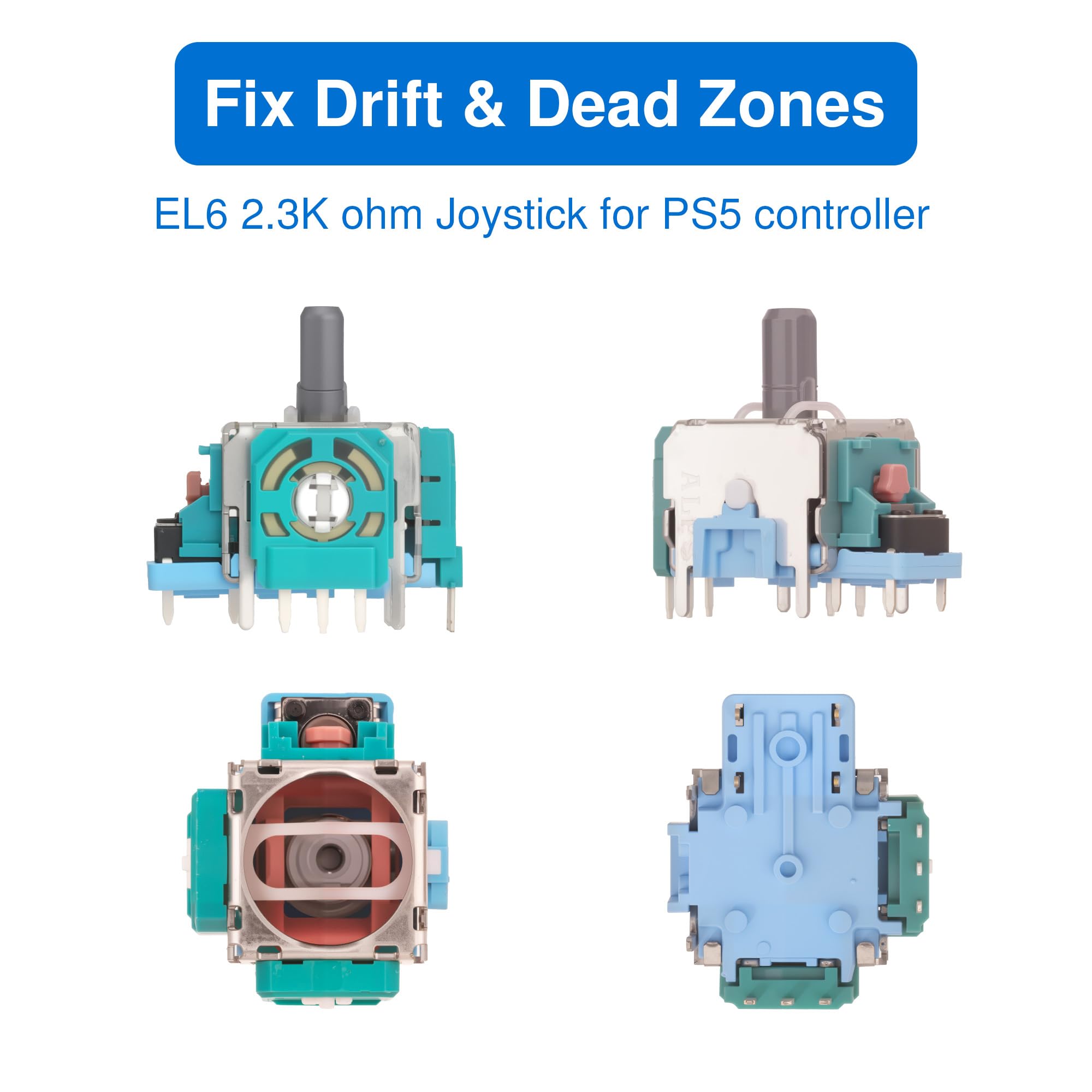 Lot de 4 sticks pour manette PS5, joystick 3D analogique avec joystick - Kit de réparation pour Playstation 5