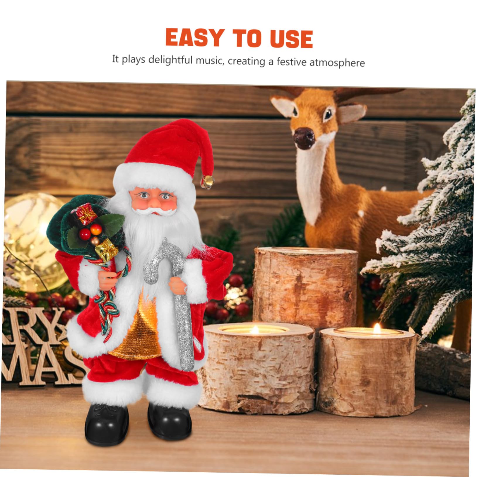 Juguete De Papá Noel Eléctrico con Música Adorable Adorno Navideño y Juguete para Fiestas Navideñas para Decoración Familiar y Entretenimiento
