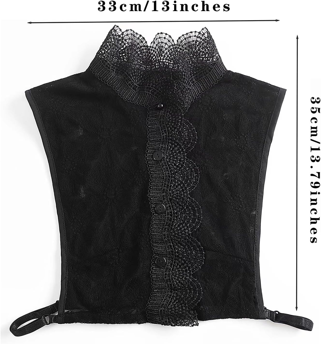 White Collar Embroidered Fabric Fake Collar for Daily Wear,Classic Style Perfect for Sweaters Dresses - Image 3