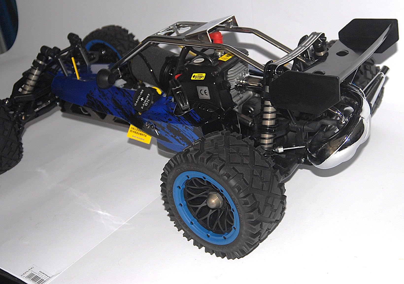 Auto RC 1/5 Baha Baja 36cc 2WD Off Road Blu – Auto RC a Benzina Versione Speciale AS Hobby con Cerchioni Scomponibili 20 Raggi e Gomme All Terrain Incollate – 2.4 GHz