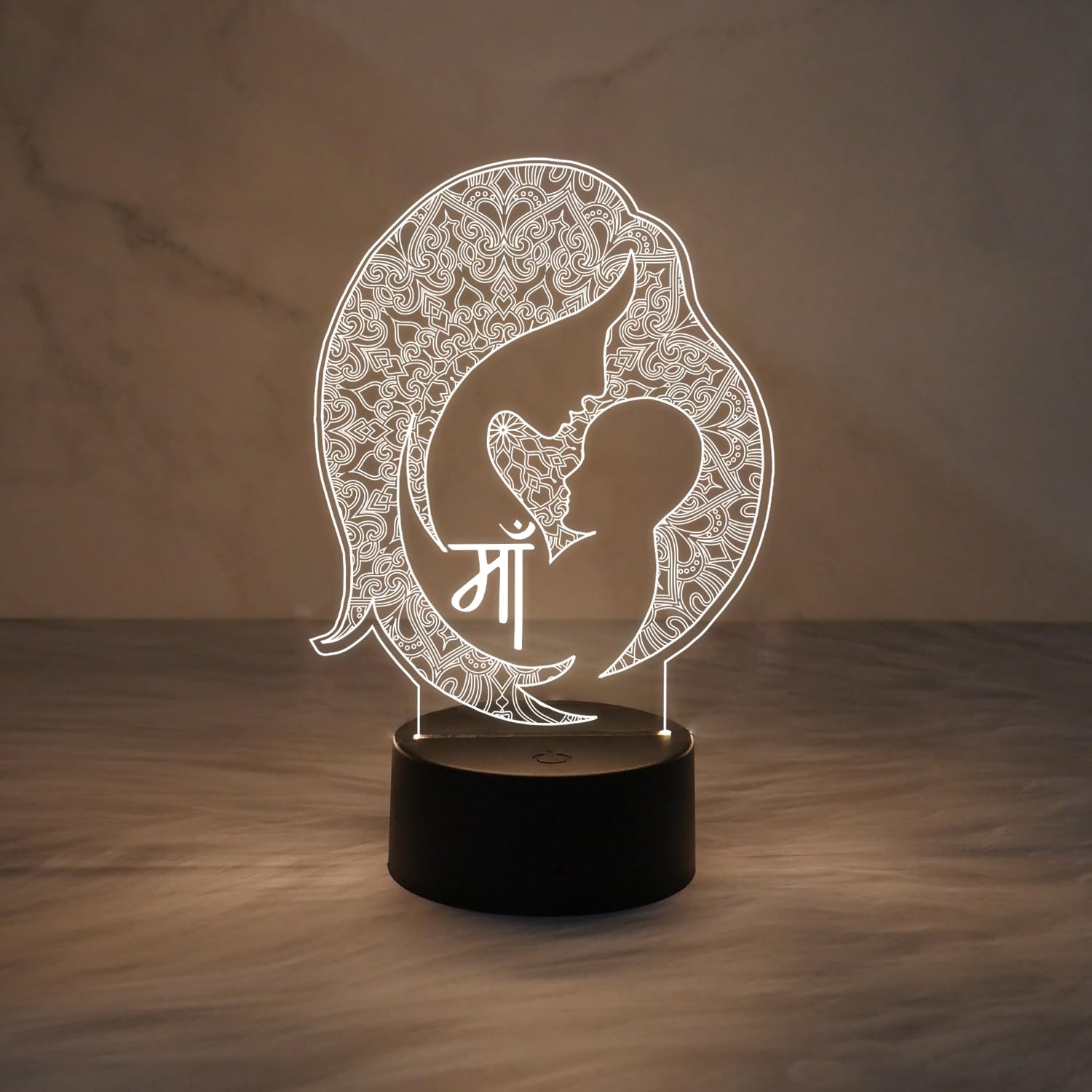 Gift Me Bazar 3D Illusion Baby & Mom Night Lamp with Warm White Light & USB Cable | On/Off Touch Button | Gift for Mom | Mom to Be Gift | Home Décor Light-image-13