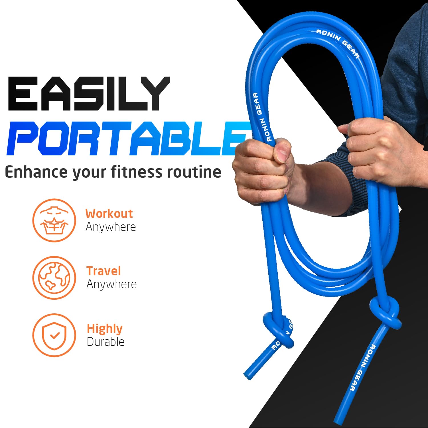 Bandas de resistencia – Resistencia de 88 libras – Azul – Bandas de entrenamiento de fuerza – Bandas elásticas de entrenamiento – Bandas de resistencia de lucha libre – Equipo de fitness y