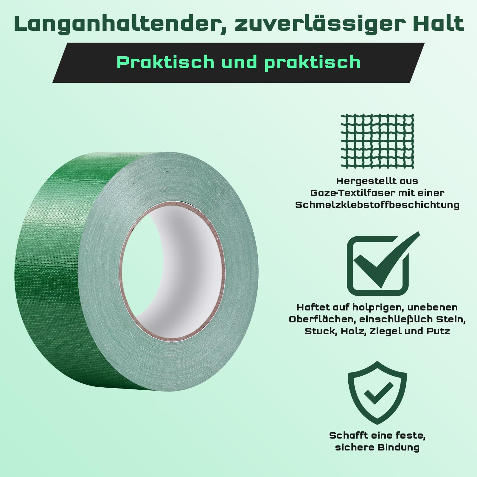Multi nastro adesivo [6 rotoli] 50 mm x 25 m barriera professionale al vapore, resistente ai raggi UV e impermeabile, per il fissaggio di cavi, guarnizione per finestre, adatto per l'industria