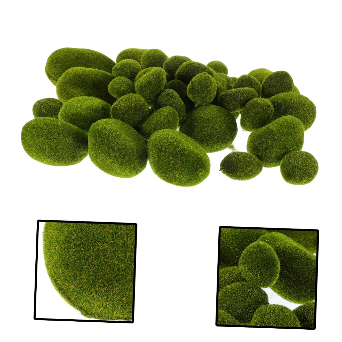 Cabilock 43 Piezas de Piedra Artificial Musgo, Adorno Decorativo de Espuma Verde para Pared de Fondo y Hogar, Estilo Creativo