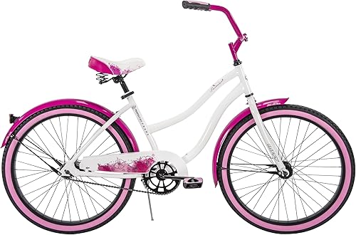 Vista 9 de Huffy Cruiser Bike, Fairmont or Woodhaven Model, 20/24/26 Inch Sizes, Perfect for Casual Rides, Ergonomic Design, Rear Rack and Basket on Woodhaven