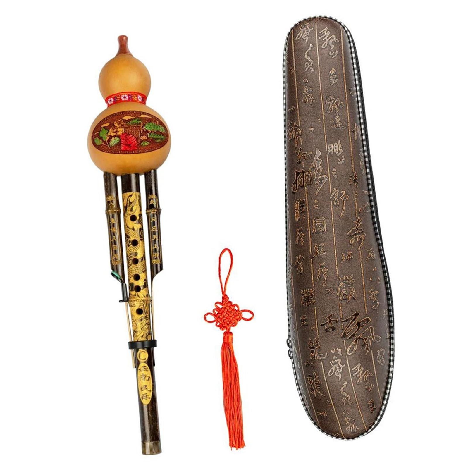 Profesional Hulus Hermosa Flauta Tradicional China Música Hulusi C Flauta De Bambú Música Relajante Instrumento Étnico Chino Hulusi