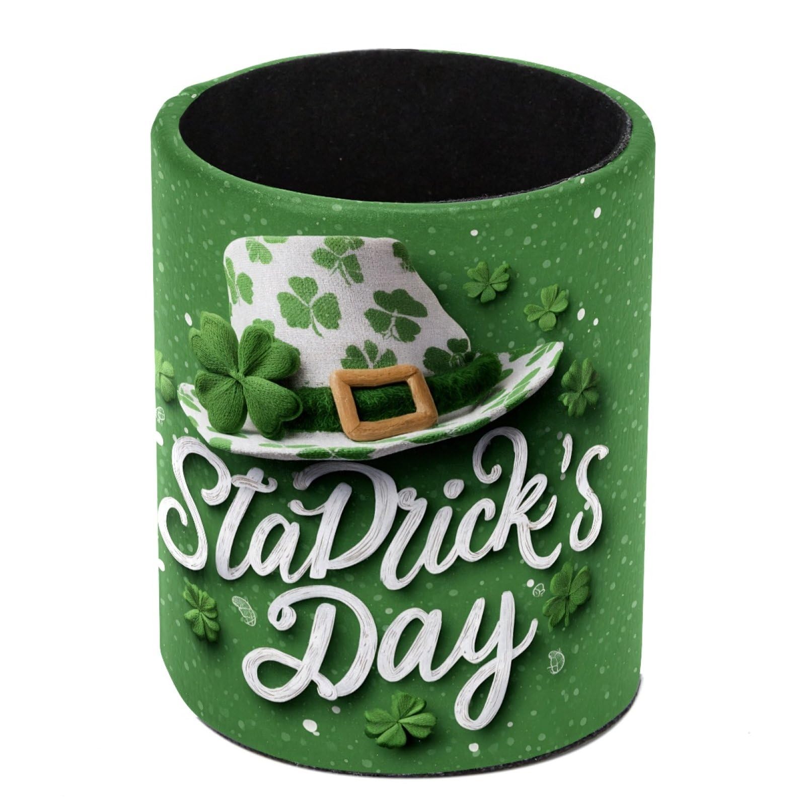 FWJZDSP St. Patrick Day Pencil Cup Pen Organizer Makeup Brush Holder for Office Home Countertop Desk Accessory Storage