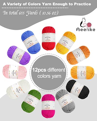 Vista 14 de Aeelike Kit de ganchillo para principiantes, jóvenes y mayores, el primer kit de ganchillo para adultos incluye 23 ganchos de ganchillo, juego