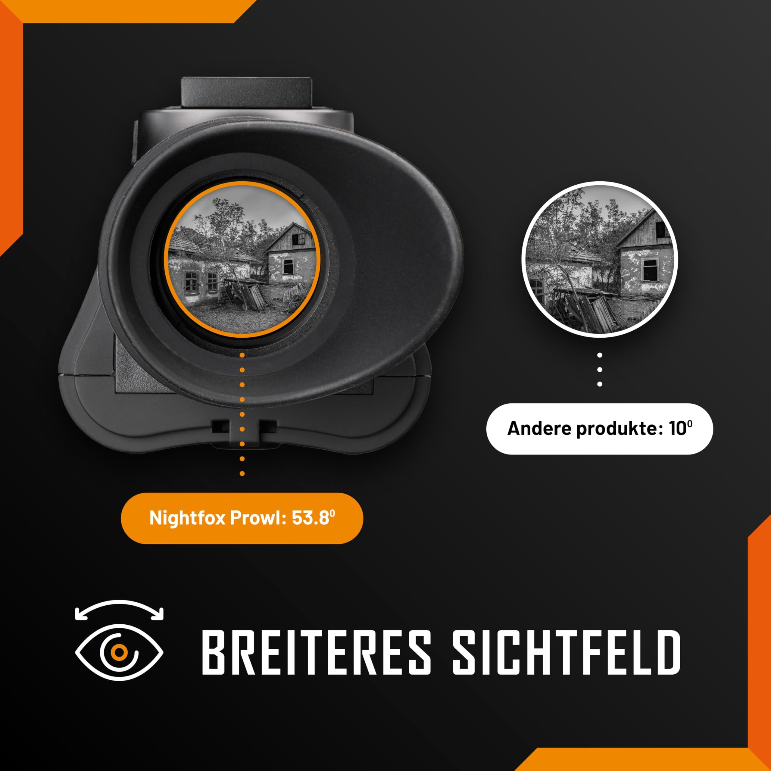 Nightfox Prowl Night Vision Monocular 32GB HD Recording 1x Magnification 54° Wide FOV Dual IR 850 940nm