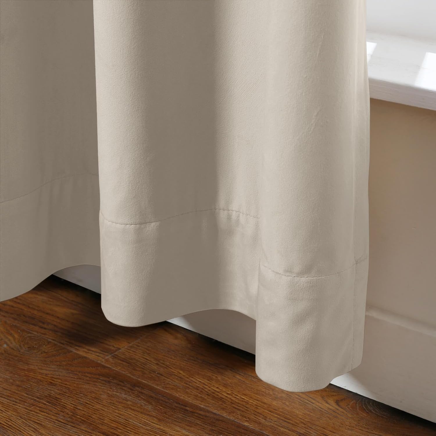 Drapifytex Extra Wide 150 Inches Theater Curtain, Solid Color Velvet 96 Inches Long Drapery, Thermal Insulated Blackout Pinch Pleat Curtain for Sliding Glass Door (Cashmere,1 Panel)