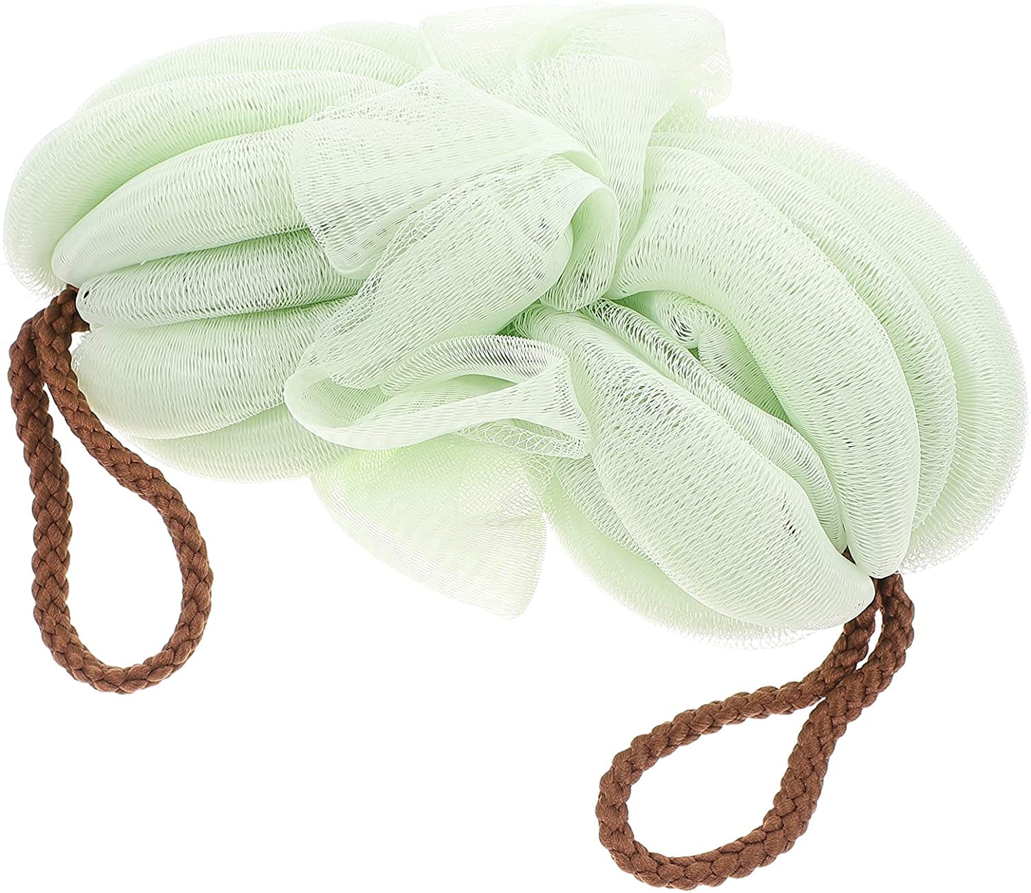 AKAZI 2 esponjas de Ducha de baño de Malla de lufa para Ducha, Bola de Ducha, Exfoliante Corporal, carbón Suave, Exfoliante Corporal con cordón para exfoliar la Piel, Verde (Azul) (Verde)