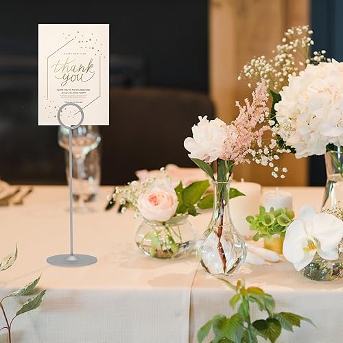 Miniatura 5 de Urban Deco 16 tarjeteros de mesa de 8 pulgadas, soportes de acero para fotos, letreros de comida, notas de notas, bodas, restaurantes, cumpleaños
