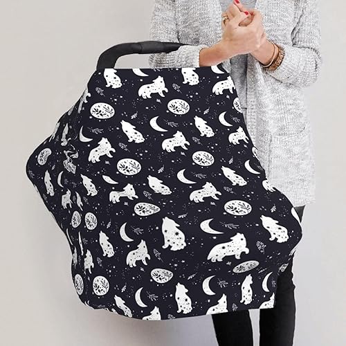 Miniatura 6 de Wolf Star and Moon - Fundas de asiento de automóvil para bebé, cubierta suave para cochecito de bebé, fundas de lactancia materna para niñas y niños