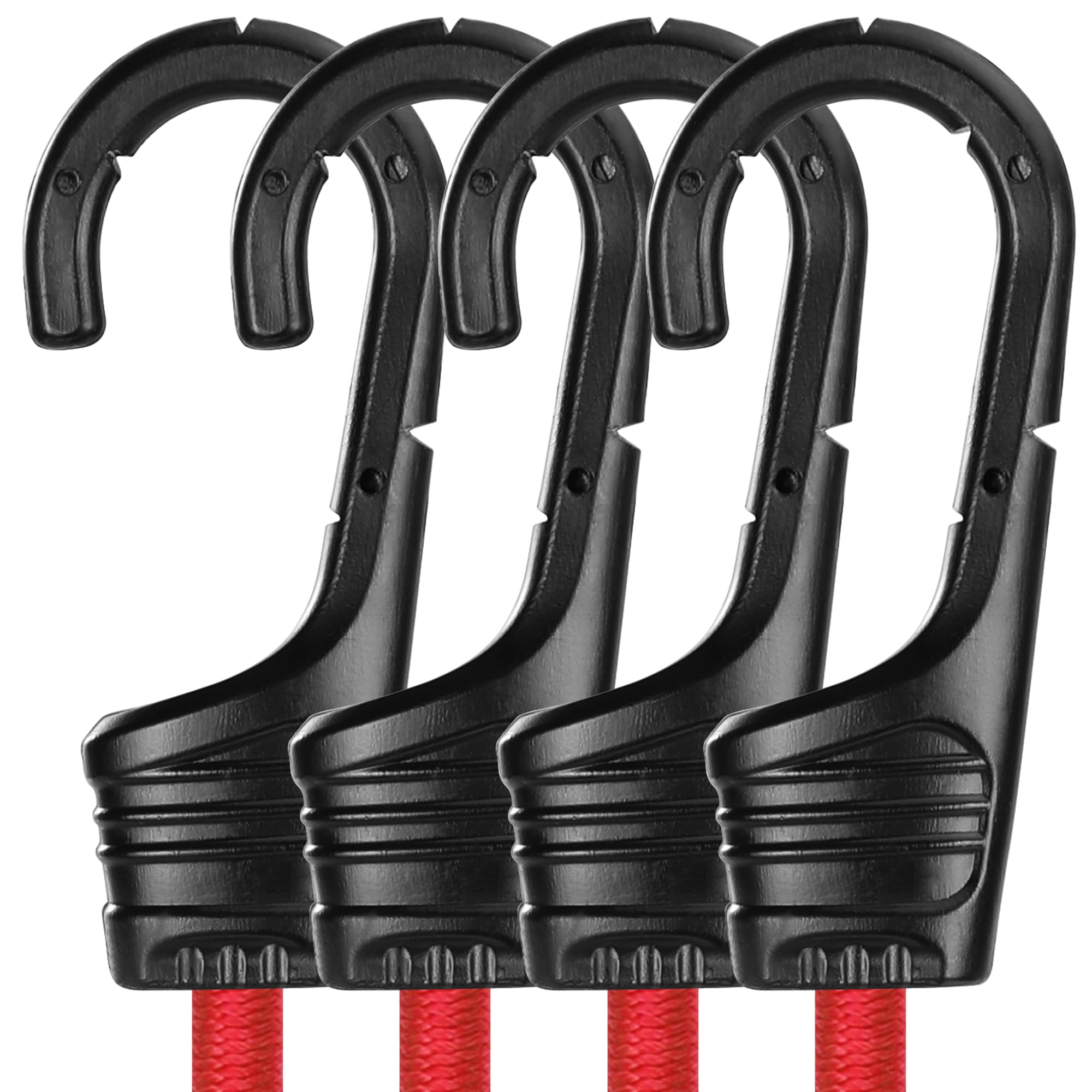WORKPRO 24 Inch Bungee Cords with Hooks, 4 Pack Superior Rubber Heavy Duty Bungee Straps Strong Elastic Rope for Outdoor Tent, Luggage Rack, Camping,