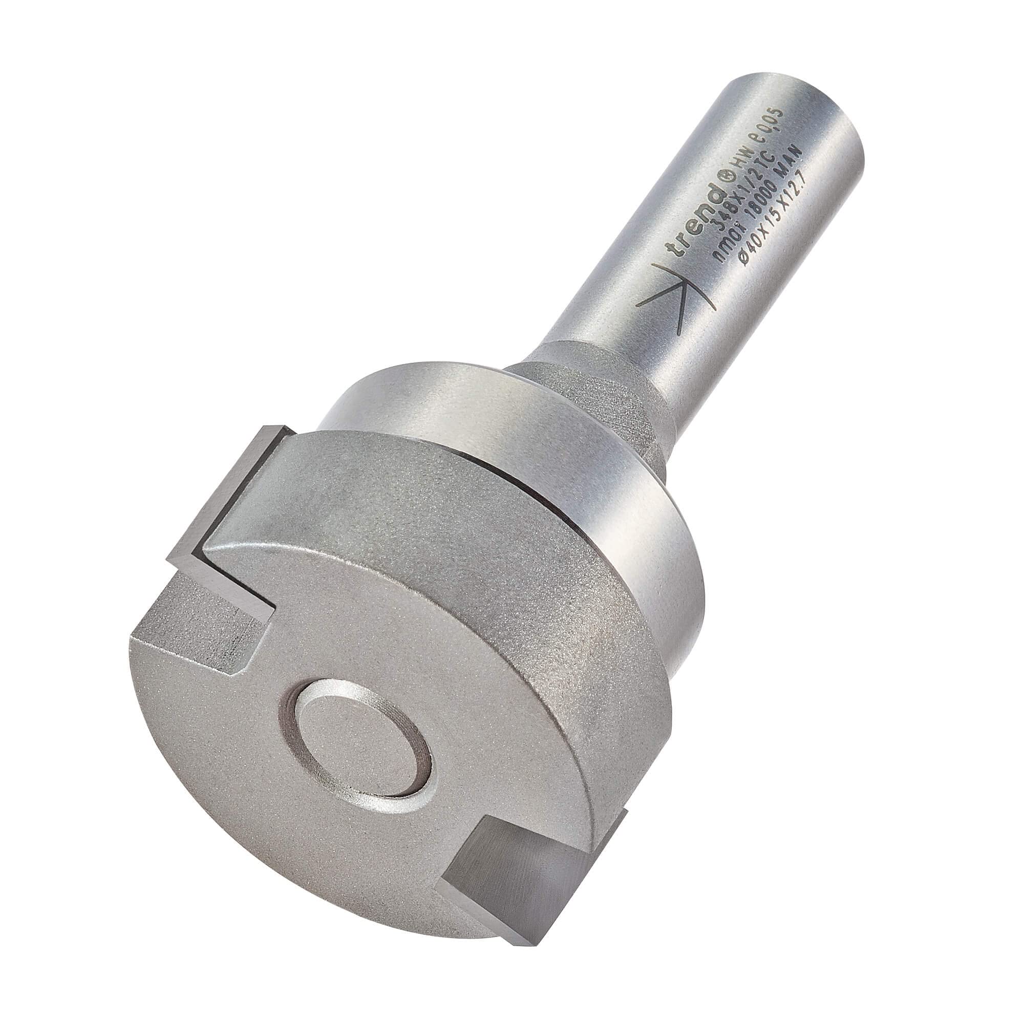 Trend Professional Intumescent Recesser Router Cutter Bit, 1/2 Inch Shank, 40mm Cut Diameter & 15mm Cut Length, Tungsten Carbide Tipped, 348X1/2TC