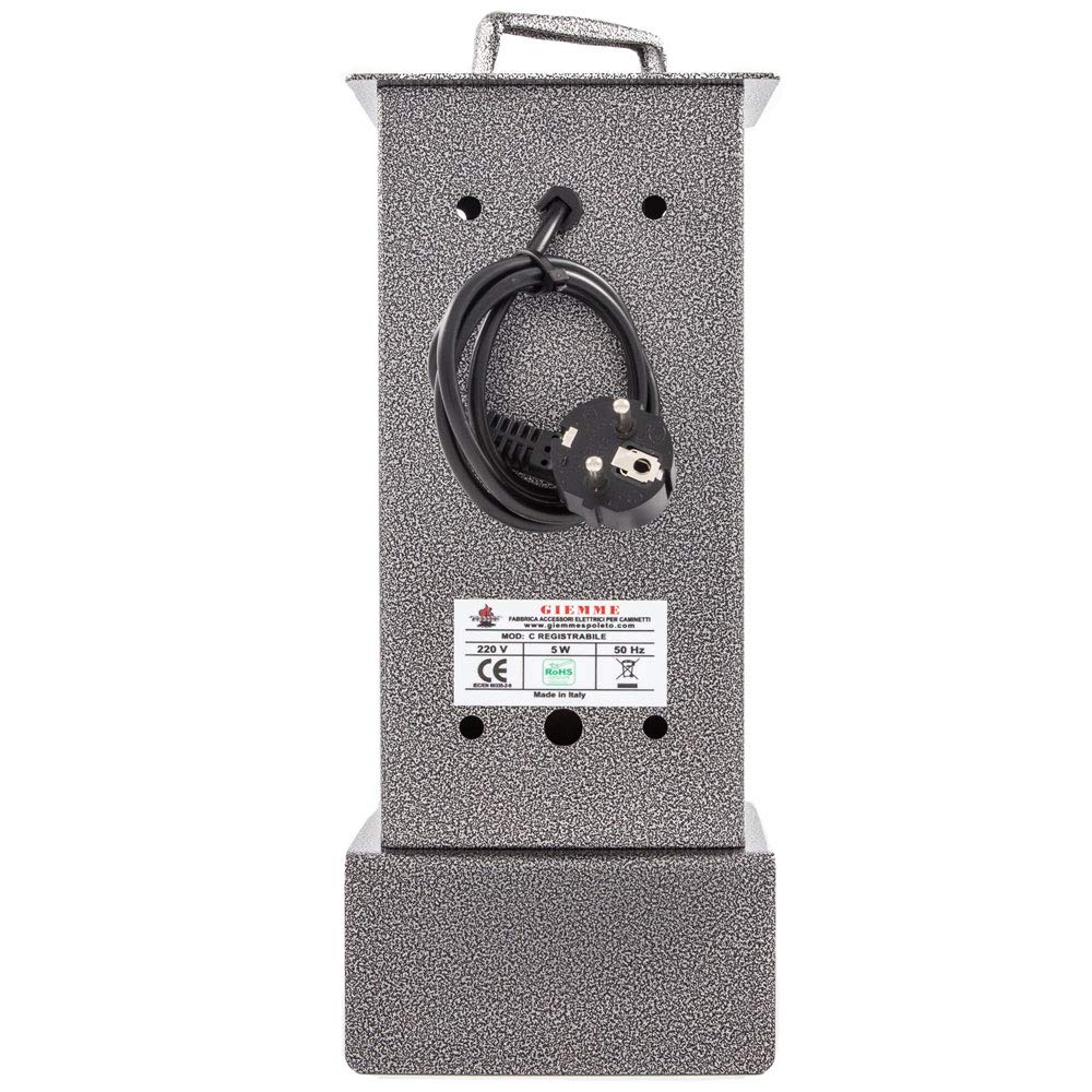 GIEMME Girarrosto da Camino o Barbecue C Registrabile, 5 W, Portata max 6 kg, 1 Spiedo 70 cm, 2 fermacarne inox