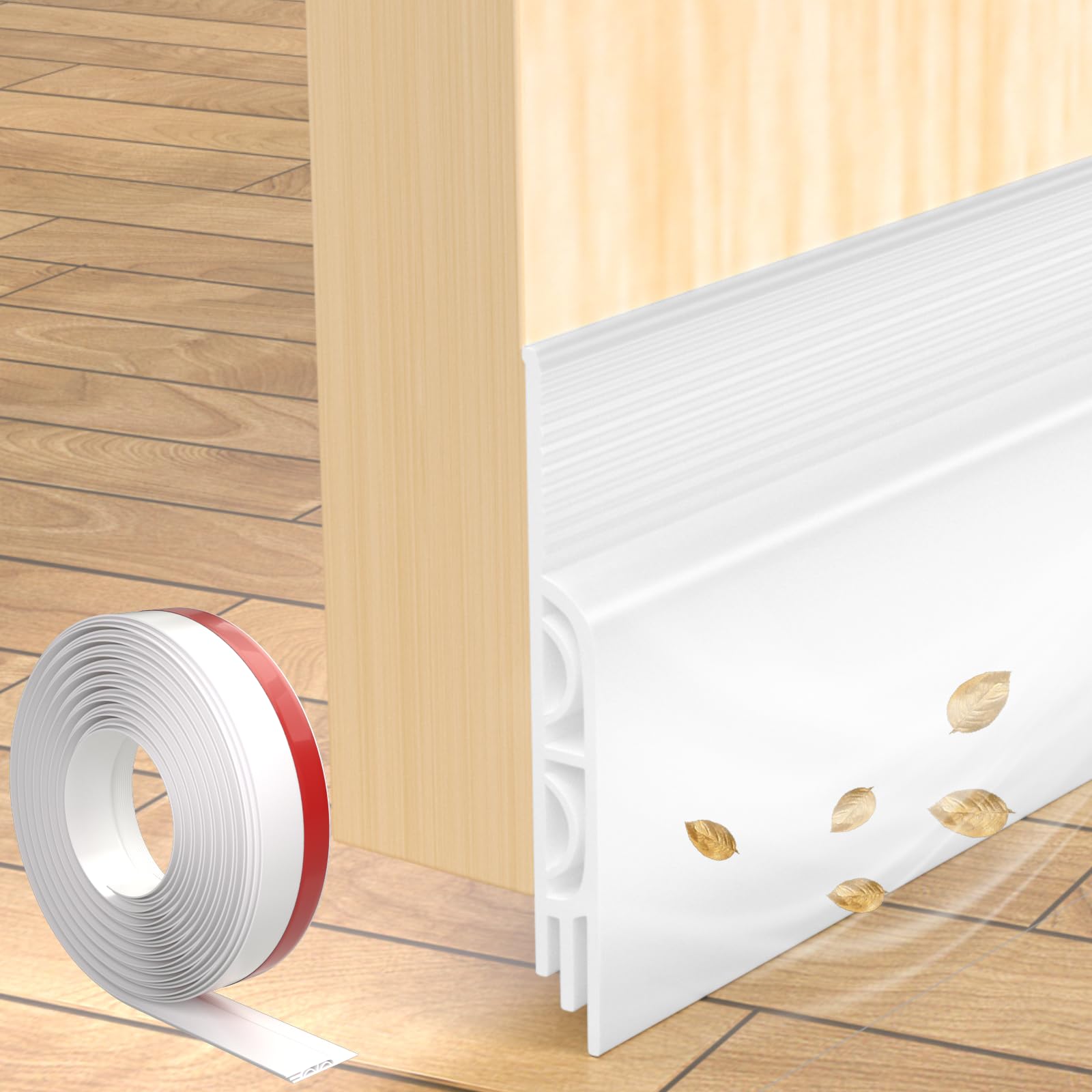 Paraspifferi Autoadesivo Con Spazzola – 100 Cm X 5,2 Cm, Guarnizione Per Porta Contro Freddo, Polvere E Rumore, Bianco, Senza Fori