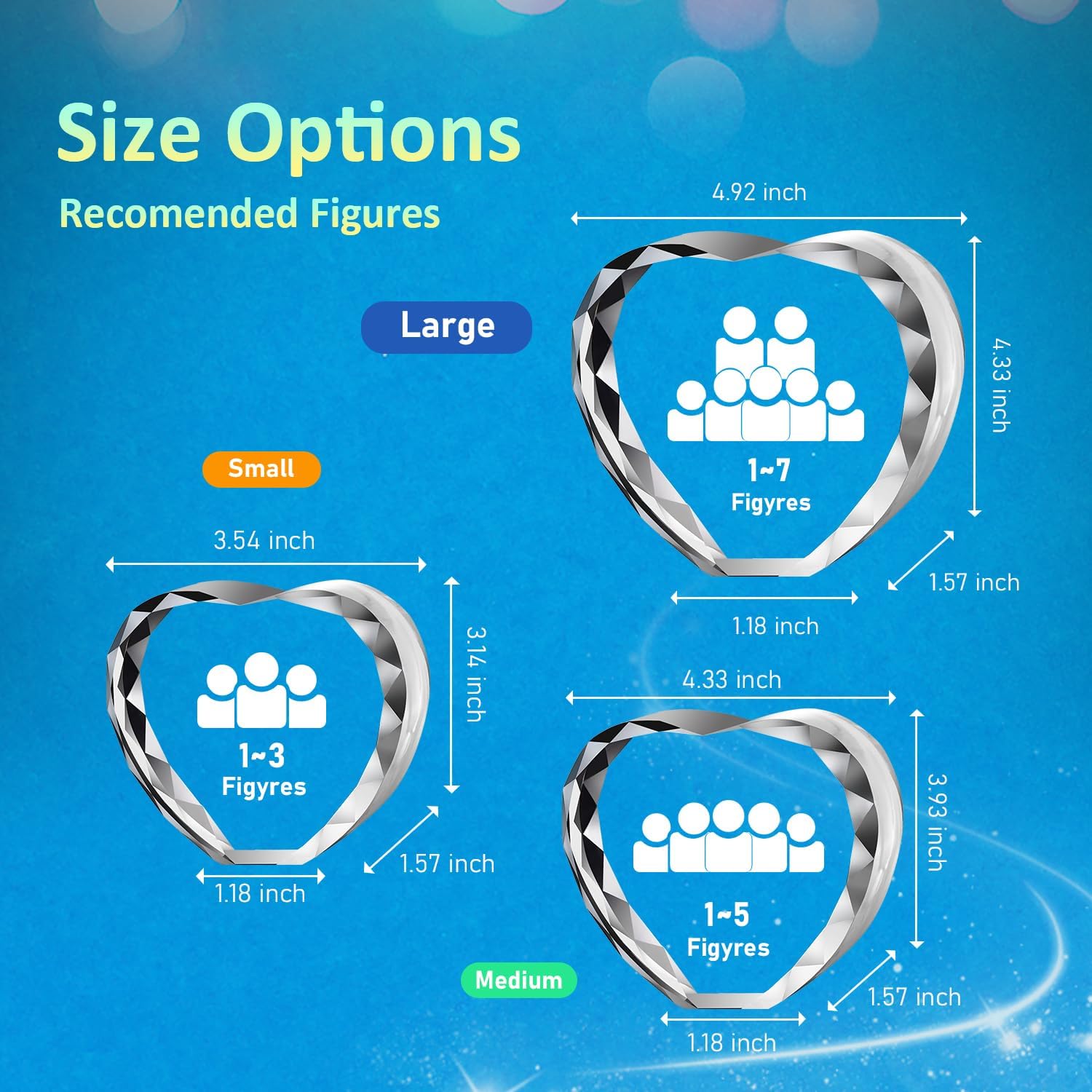 3D Crystal Photo Heart, Personalized Gift for Valentines Day, Anniversary, Birthday, Couples, Customized 3D Laser Etched Picture Glass(Small)