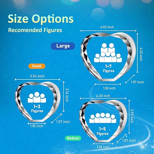 Miniatura 3 de Corazón de fotos de cristal 3D, regalo personalizado para el día de San Valentín, aniversario, cumpleaños, parejas, vidrio grabado con láser 3D