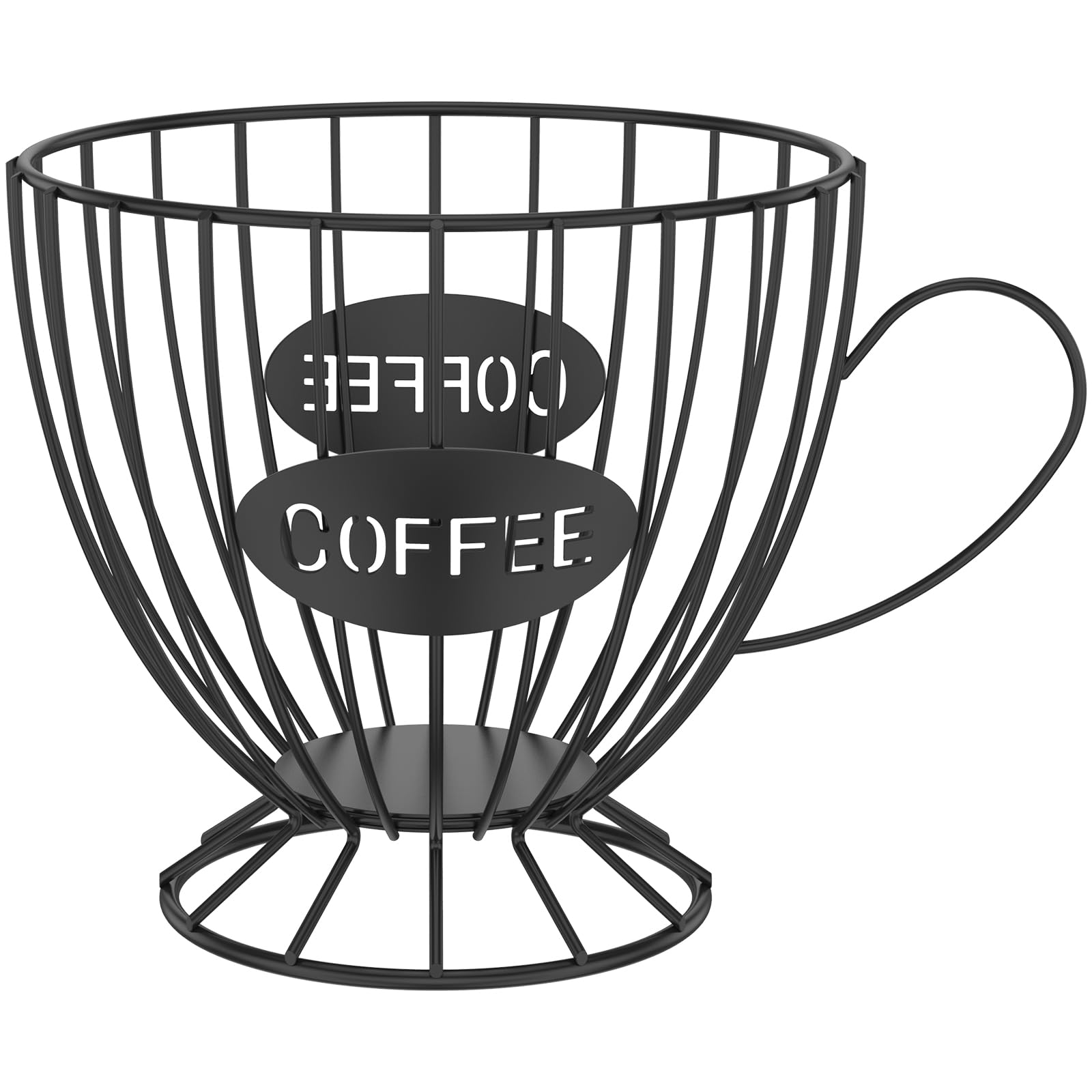 Nihuifdpy Black Coffee Pod Organizer, Counter Coffee Capsule Holder, Metal Coffee Pod Storage Cup, Large Capacity Wire Kup Storage Basket, Coffee Bar Accessories For Coffee Bean Creamer(,Style 1)