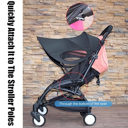Miniatura 8 de PandaEar Parasol para asientos de coche para cochecito de bebé, cubierta universal para cochecitos, impermeable, toldo para cochecito de bebé,