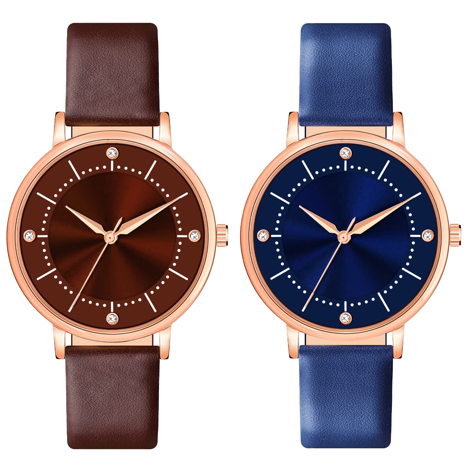 CLOUDWOOD Analogue Leather Strap Combo Wrist Watch for Womens and Girls (Maroon and Blue Dial and Strap) -514-515 (B0BCKTPD2F) Amazon Price History, Amazon Price Tracker