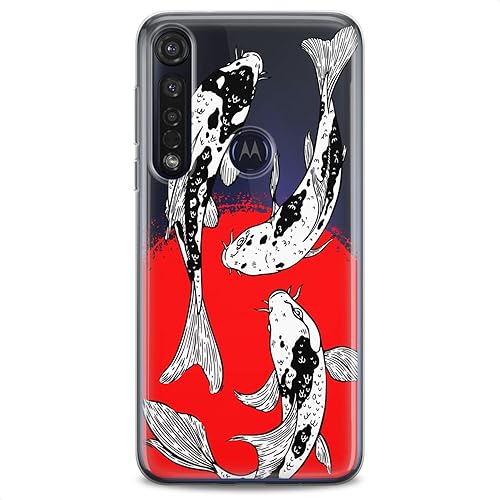 Miniatura 5 de Cavka Funda de TPU compatible con Motorola G9 G8 Plus G7 E20 P40 Z4 Edge 20 G22 Stylus Koi Fishes pintura flexible de silicona roja bonita impresión
