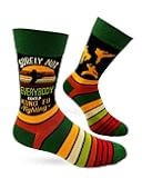 Fabdaz Surely Not Everybody Was Kung Fu Fighting Funny Saying Men's Novelty Crew Socks - One Size Fits Most