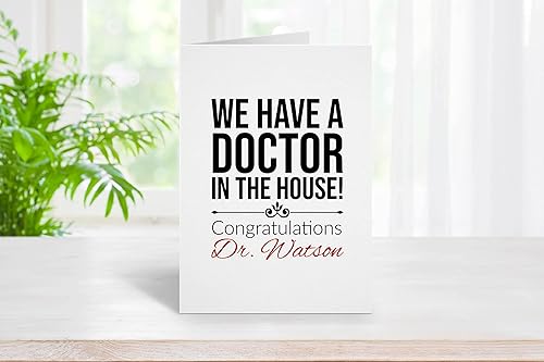 Miniatura 4 de Tarjetas de graduación personalizadas para médico, tarjeta de felicitación personalizada para hija o hijo, tenemos un médico en la casa, regalos de